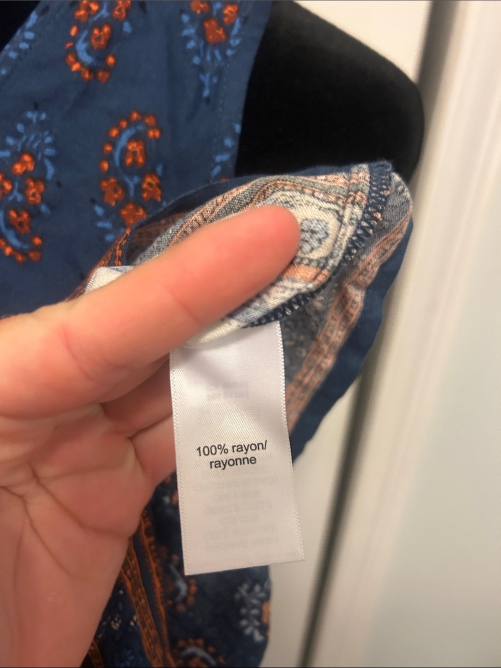 Maurices Navy Sleeveless Lace-Up Peplum Tunic with Rust and Cream Border - Picture 5 of 5